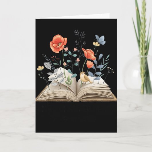 Floral Book A New Chapter Begins Retired Teacher R Kaart (Voorkant)