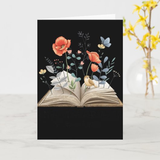 Floral Book A New Chapter Begins Retired Teacher R Kaart (Gele Bloem)