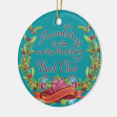 Floral Book Club Friendship Kerstfeestdag Keramisch Ornament (Links)
