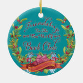 Floral Book Club Friendship Kerstfeestdag Keramisch Ornament (Achterkant)