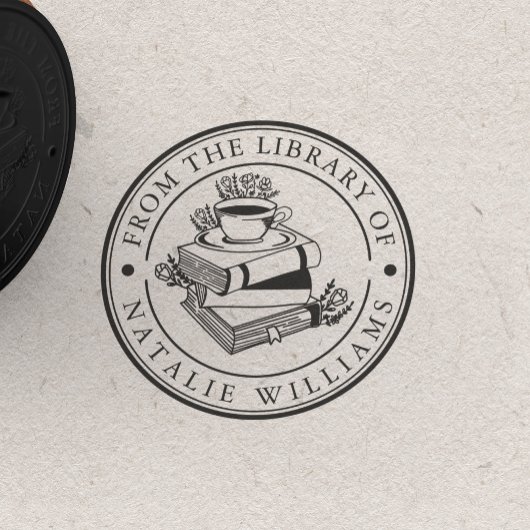 Floral Book Coffee Mok Moon uit de bibliotheek van Rubberstempel