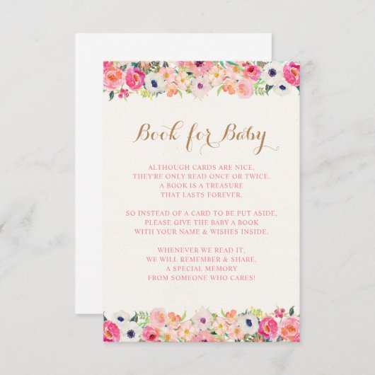 Floral Book for Baby Informatiekaartje (Voorkant / Achterkant)