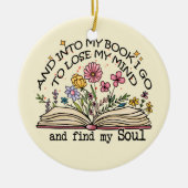 Floral Book Lover Keramisch Ornament (Voorkant)