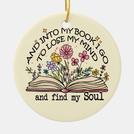 Floral Book Lover Keramisch Ornament (Voorkant)