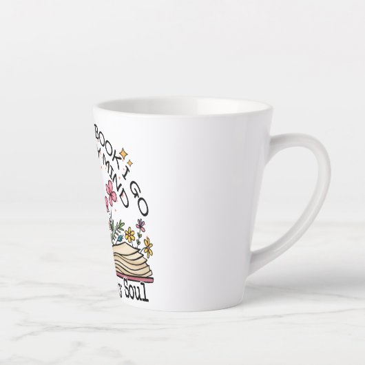 Floral Book Lover Latte Mok (Rechts)