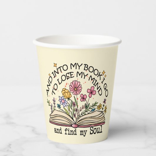 Floral Book Lover Papieren Bekers (Voorkant)