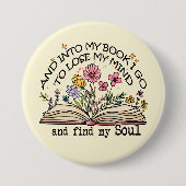Floral Book Lover Ronde Button 7,6 Cm (Voorkant)