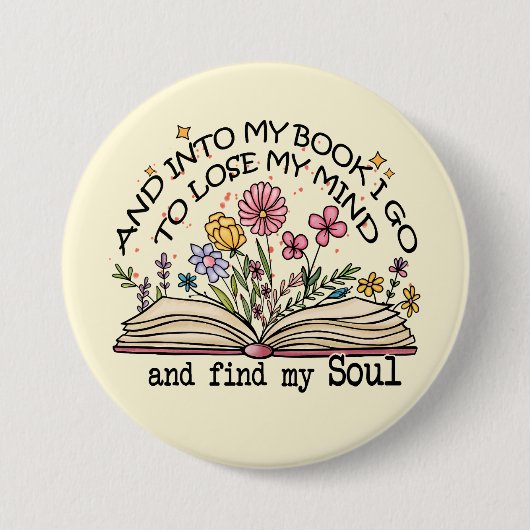 Floral Book Lover Ronde Button 7,6 Cm (Voorkant)