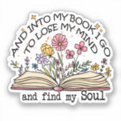 Floral Book Lover Sticker (Voorkant)