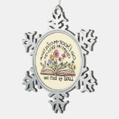Floral Book Lover Tin Sneeuwvlok Ornament (Rechts)