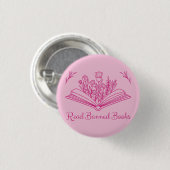 Floral Book - Read Banned Books Ronde Button 3,2 Cm (Voorkant /achterkant)