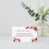Floral Book Request Baby shower Enclosure Kaart Visitekaartje (Staand voorkant)