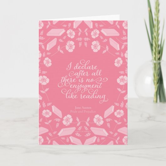 Floral Bookish Quote Jane Austen Pride & Prejudice Kaart (Voorkant)