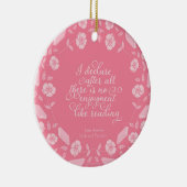 Floral Bookish Quote Jane Austen Pride & Prejudice Keramisch Ornament (Rechts)