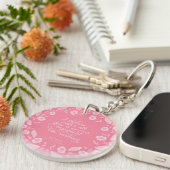 Floral Bookish Quote Jane Austen Pride & Prejudice Sleutelhanger (Voorkant Rechts)
