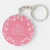 Floral Bookish Quote Jane Austen Pride & Prejudice Sleutelhanger (Achterkant)