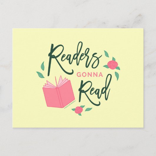 Floral Bookish Readers zullen lezen Briefkaart (Voorkant)