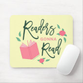 Floral Bookish Readers zullen lezen Muismat (Met muis)