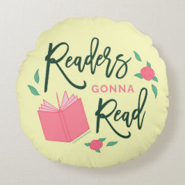 Floral Bookish Readers zullen lezen Rond Kussen