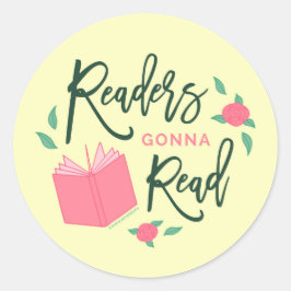 Floral Bookish Readers zullen lezen Ronde Sticker