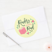 Floral Bookish Readers zullen lezen Ronde Sticker (Envelop)