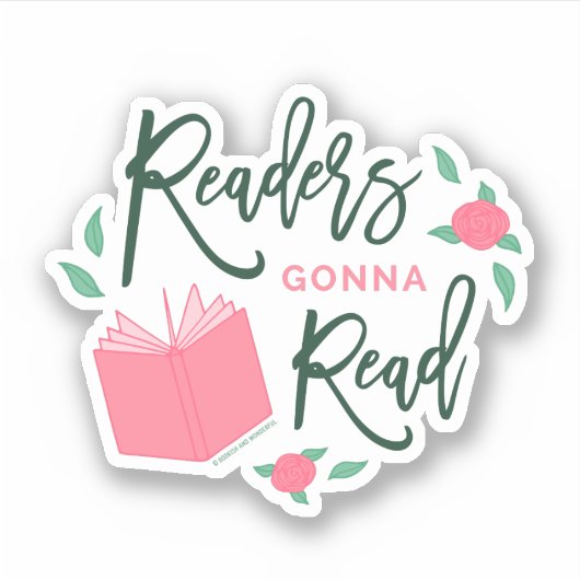 Floral Bookish Readers zullen lezen Sticker (Voorkant)