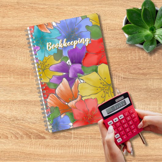 Floral Bookkeeping Expense Tracker Graph Notitieboek