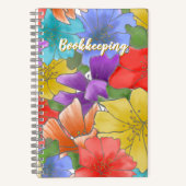 Floral Bookkeeping Expense Tracker Graph Notitieboek (Voorkant)