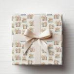 Floral Books Cadeaupapier<br><div class="desc">Wikkel uw geschenken in de betoverende schoonheid van ons inpakpapier, versierd met een grillig patroon van boeken en wilde bloemen. Dit papier wikkelt prachtig elk geschenk in, waardoor elke presentatie net zo verrukkelijk is als het collectie.</div>