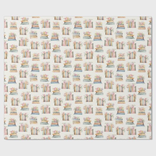 Floral Books Cadeaupapier (Vlak)