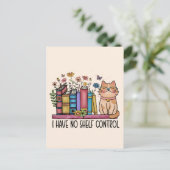 Floral Books en Cat Briefkaart (Staand voorkant)