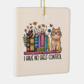 Floral Books en Cat Keramisch Ornament (Rechts)