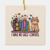 Floral Books en Cat Keramisch Ornament (Voorkant)