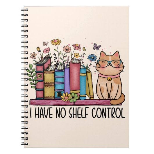 Floral Books en Cat Notitieboek (Voorkant)