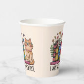 Floral Books en Cat Papieren Bekers (Rechts)