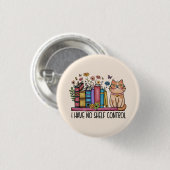 Floral Books en Cat Ronde Button 3,2 Cm (Voorkant /achterkant)