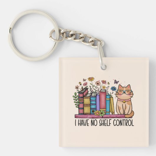 Floral Books en Cat Sleutelhanger (Voorkant)
