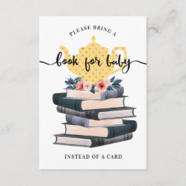 Floral Books for Baby Yellow  Tea Party Informatiekaartje