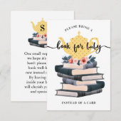 Floral Books for Baby Yellow Tea Party Informatiekaartje (Voorkant / Achterkant)