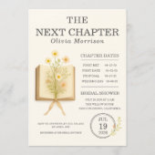 Floral Books Next Chapter Begins Bridal Shower Kaart (Voorkant)