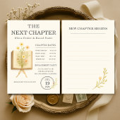Floral Books Next Chapter Begins Engagement Party Kaart