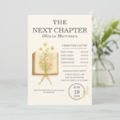 Floral Books Next Chapter Begins Graduation Party Kaart (Staand voorkant)