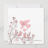 Floral - Boomvogels en hartenuitnodigingen tot het Kaart (Achterkant)