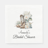 Floral Boots Vrijgezellenfeest Papier Servet (Voorkant)