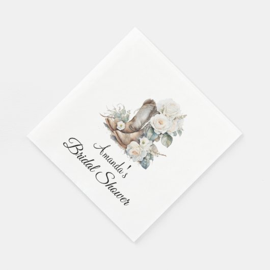 Floral Boots Vrijgezellenfeest Papier Servet (Hoek)