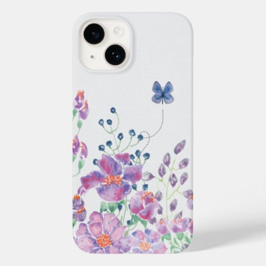 Floral Border and Butterfly Case-Mate iPhone Case (Achterkant)