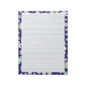 Floral Border Blue Lines Paper Pad - 8,5 inch x 11 Notitieblok (Linkerzijde)