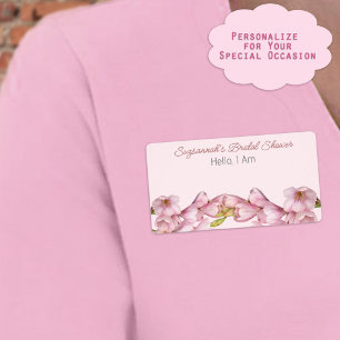 Floral Border Bottom Vrijgezellenfeest Label Naam 