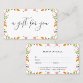 Floral Border Cadeaubon Sjabloon Visitekaartje (Voorkant / Achterkant)