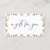 Floral Border Cadeaubon Sjabloon Visitekaartje (Voorkant)